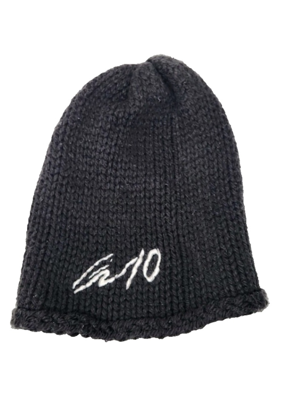 Greg Lauren Black “GL” Beanie Unisex Cotton Wool Blend? One Size